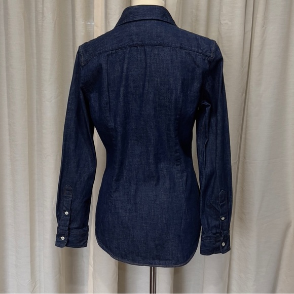 Polo Ralph Lauren Blue Denim Embroidered Logo Button Down Long Sleeve Shirt M - Picture 10 of 12